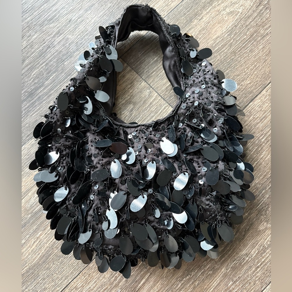 ASOS Black and Silver Sequin Shoulder Bag
